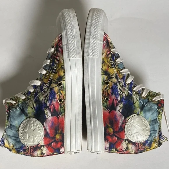 Converse All Star Lux Floral Wedge Sneakers Size 8 - Picture 6 of 16